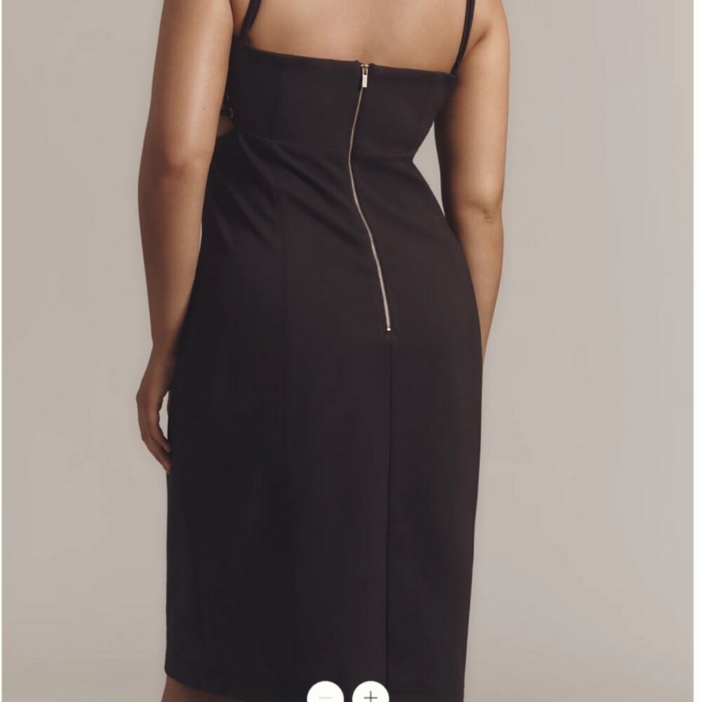 Anthropologie Sleeveless Corset Slim Knee-Length Black Dress By Maeve size XL - Picture 2 of 9